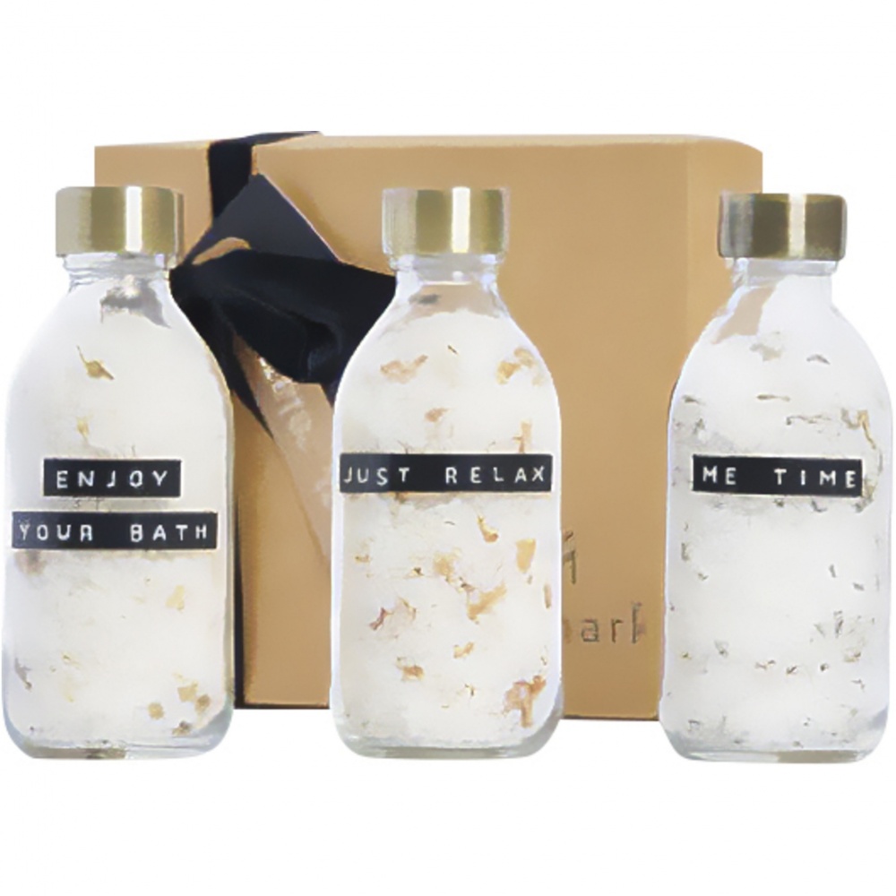 Logotrade promotional gift image of: Wellmark Just Relax 3-piece 200 ml bath salt gift set