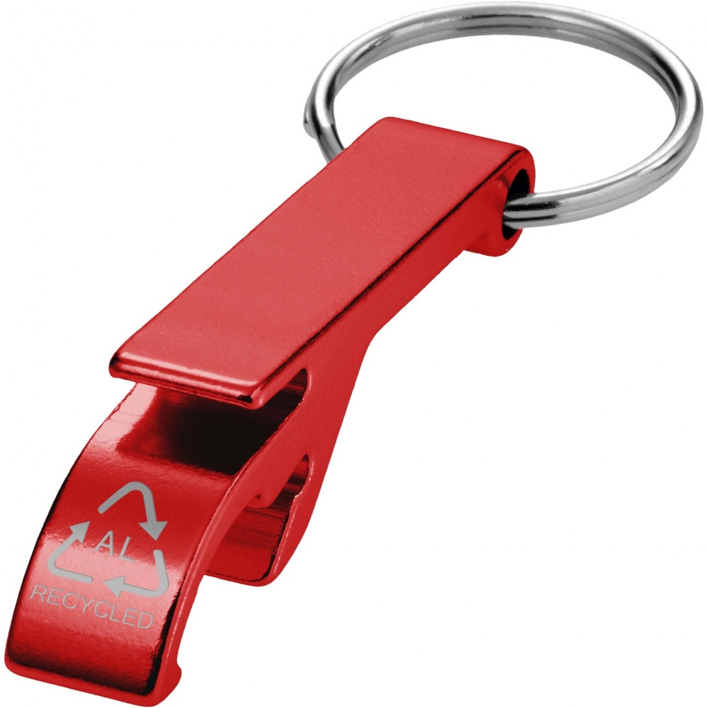 Logotrade promotional product image of: Tao RCS recycled aluminium bottle and can opener with keychain 