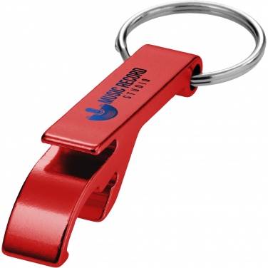 Logo trade promotional items image of: Tao RCS recycled aluminium bottle and can opener with keychain 