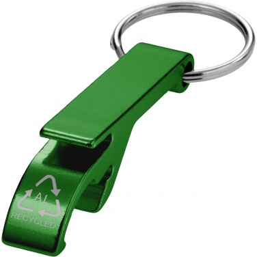 Logotrade promotional giveaways photo of: Tao RCS recycled aluminium bottle and can opener with keychain 