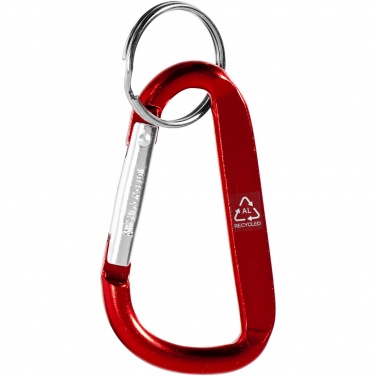 Logo trade promotional giveaway photo of: Timor RCS recycled aluminium carabiner keychain