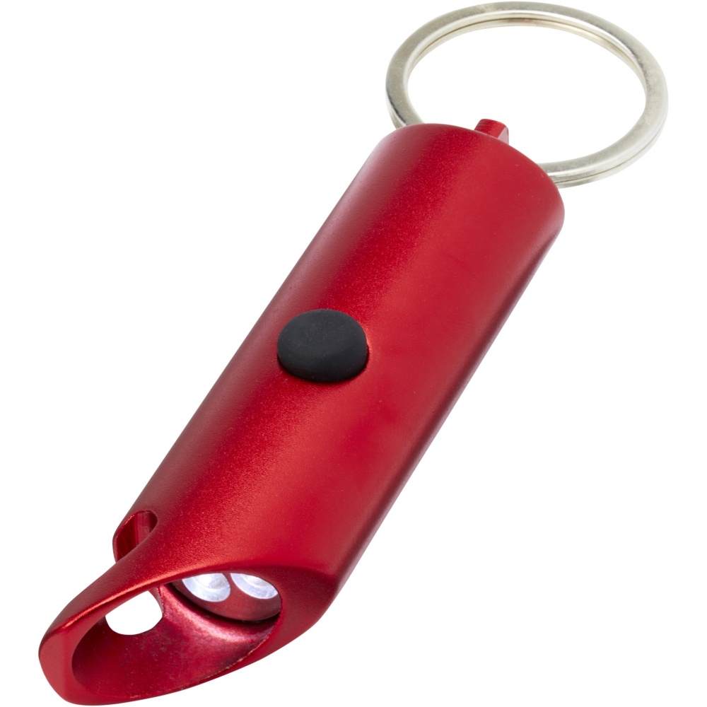 Logotrade promotional merchandise picture of: Flare RCS recycled aluminium IPX LED light and bottle opener with keychain