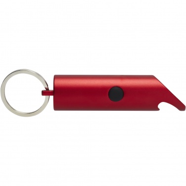 Logotrade promotional merchandise image of: Flare RCS recycled aluminium IPX LED light and bottle opener with keychain