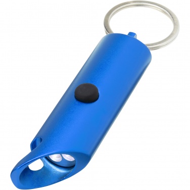 Logotrade advertising product picture of: Flare RCS recycled aluminium IPX LED light and bottle opener with keychain