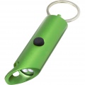 Flare RCS recycled aluminium IPX LED light and bottle opener with keychain, Green