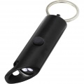 Flare RCS recycled aluminium IPX LED light and bottle opener with keychain, Solid black