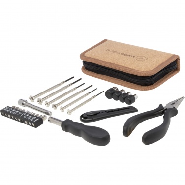 Logotrade promotional merchandise picture of: Spike 24-piece RCS recycled plastic tool set with cork pouch