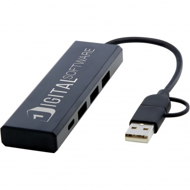 Logotrade promotional item image of: Rise RCS recycled aluminium USB 2.0 hub