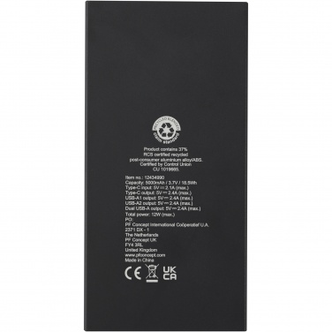 Logo trade promotional products picture of: Connect 5000 mAh recycled aluminium power bank 