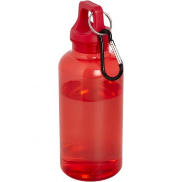 Logotrade promotional merchandise picture of: Oregon 400 ml RCS certified recycled plastic water bottle with carabiner