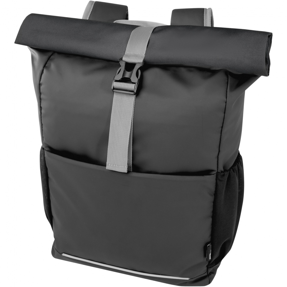 Logotrade promotional gift image of: Aqua 15" GRS recycled water resistant roll-top bike bag 20L