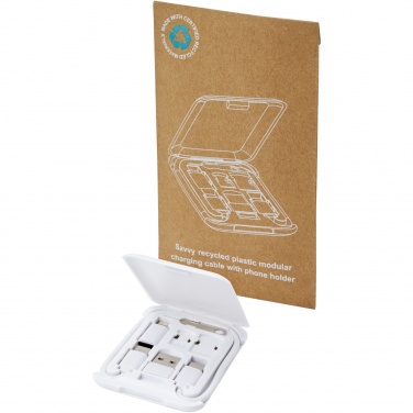 Logotrade corporate gift image of: Savvy recycled plastic modular charging cable with phone holder