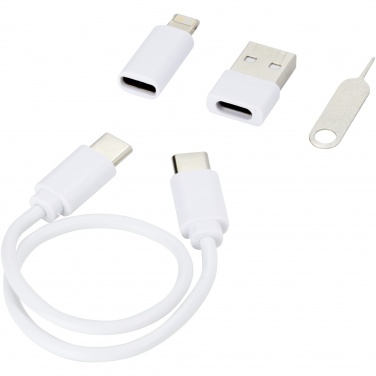 Logo trade corporate gifts picture of: Savvy recycled plastic modular charging cable with phone holder