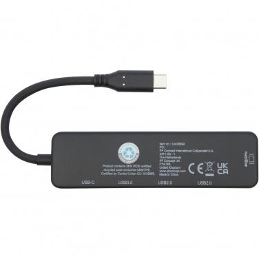 Logo trade promotional gifts image of: Loop RCS recycled plastic multimedia adapter USB 2.0-3.0 with HDMI port