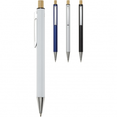 Logo trade business gifts image of: Cyrus recycled aluminium ballpoint pen (blue ink)