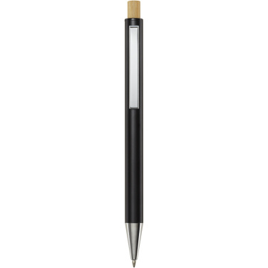 Logo trade promotional merchandise photo of: Cyrus recycled aluminium ballpoint pen (black ink)