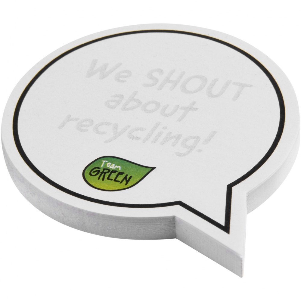 Logotrade advertising product picture of: Sticky-Mate® speech bubble-shaped recycled sticky notes