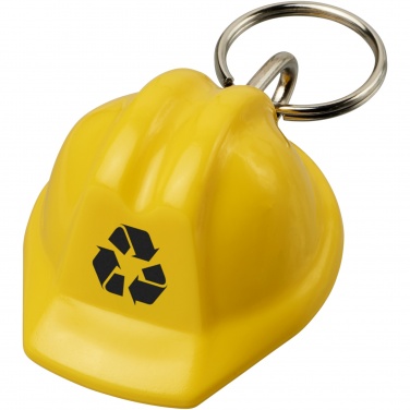 Logotrade promotional giveaway image of: Kolt hard hat-shaped recycled keychain