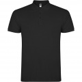 Star short sleeve men's polo, Solid black