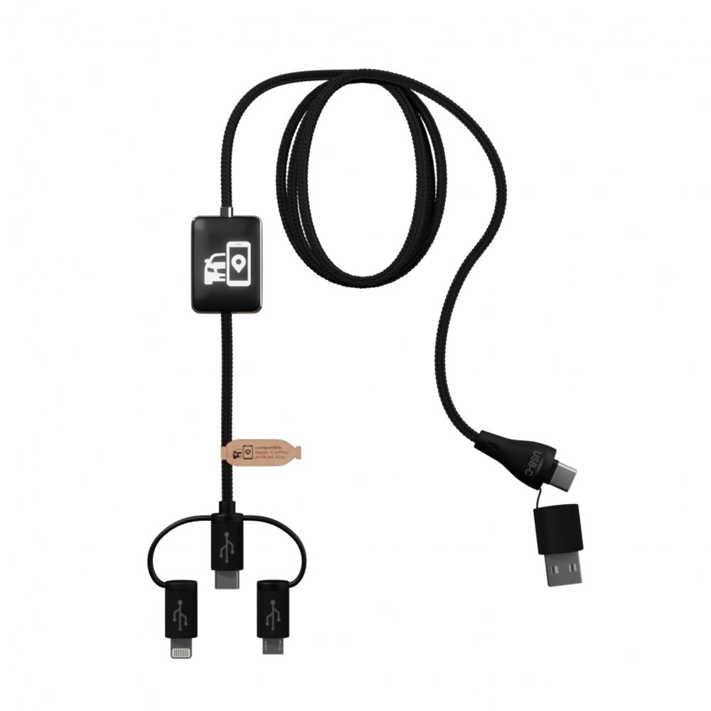 Logotrade advertising products photo of: SCX.design C48 CarPlay 5-in-1 charging cable 