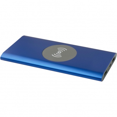 Logo trade promotional merchandise photo of: Juice 8000 mAh Type-C recycled aluminium wireless power bank