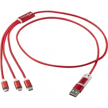 Logo trade promotional gift photo of: Versatile 5-1 recycled aluminium charging cable