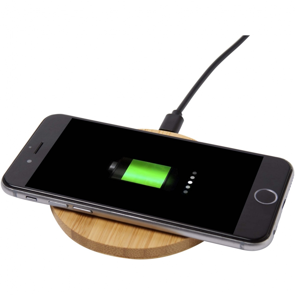 Logotrade promotional gift picture of: Essence 15W bamboo wireless charging pad