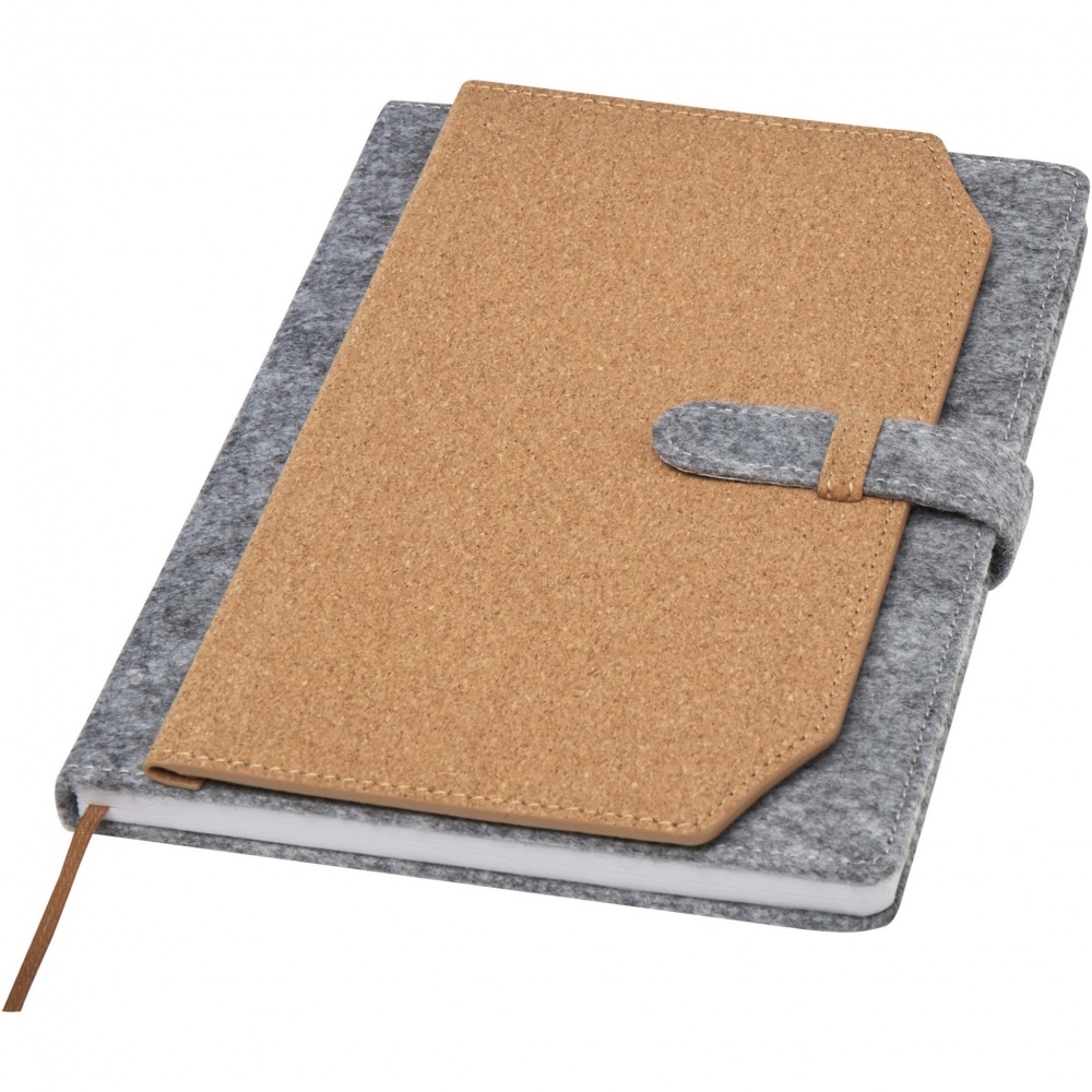 Logotrade promotional gift image of: Viviana A5 recycled felt and cork notebook