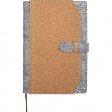 Logotrade corporate gift picture of: Viviana A5 recycled felt and cork notebook