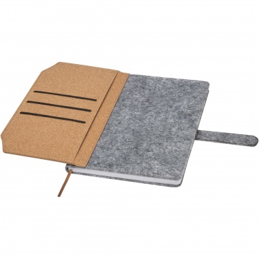 Logotrade business gift image of: Viviana A5 recycled felt and cork notebook