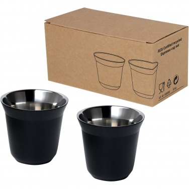 Logo trade advertising products image of: Duo 80 ml RCS certified stainless steel espresso cup set 