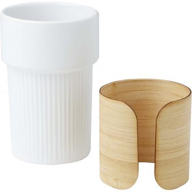 Logo trade advertising products image of: Tumbler Fika 340 ml with bamboo sleeve