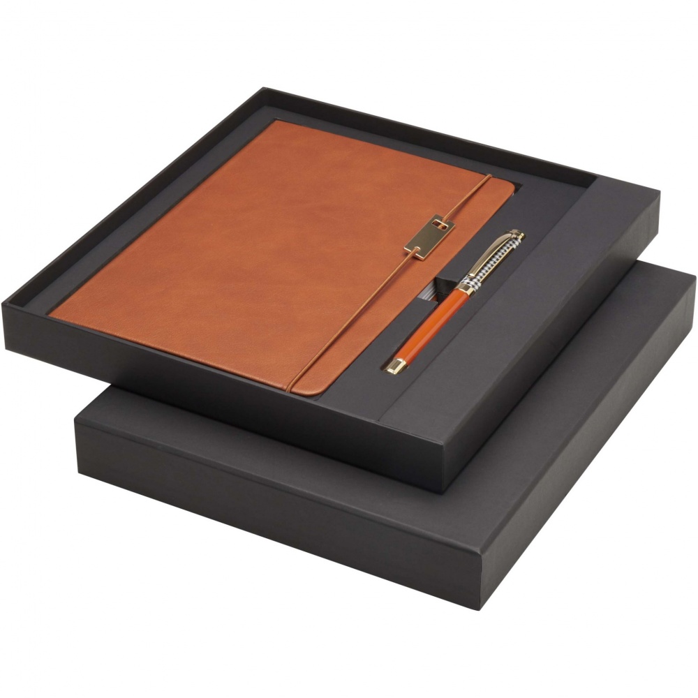 Logo trade promotional merchandise picture of: Legato A5 notebook and rollerball pen set 