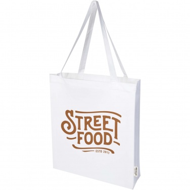 Logo trade advertising products image of: Madras 140 g/m² GRS recycled cotton gusset tote bag