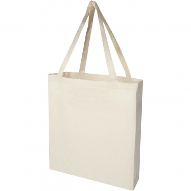 Logo trade promotional products image of: Madras 140 g/m² GRS recycled cotton gusset tote bag