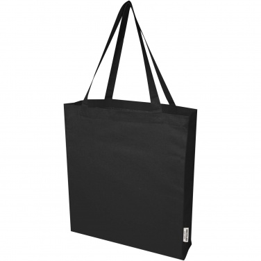 Logo trade promotional products image of: Madras 140 g/m² GRS recycled cotton gusset tote bag