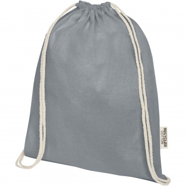 Logo trade promotional giveaway photo of: Oregon 140 g/m² GRS recycled cotton drawstring bag