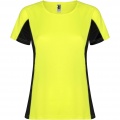 Shanghai short sleeve women's sports t-shirt, Fluor Yellow / Solid black