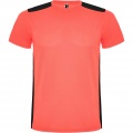 Detroit short sleeve kids sports t-shirt, Fluor Coral / Solid black