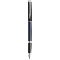 Hemisphere colour blocking fountain pen with palladium trim, Blue / Solid black