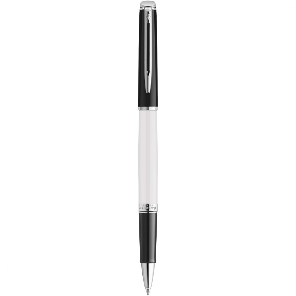 Logo trade business gift photo of: Hemisphere colour blocking rollerball pen with palladium trim