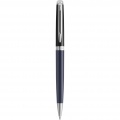 Hemisphere colour blocking ballpoint pen with palladium trim, Blue / Solid black