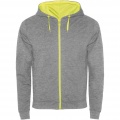 Fuji unisex sweat jacket, Heather grey / Fluor Yellow