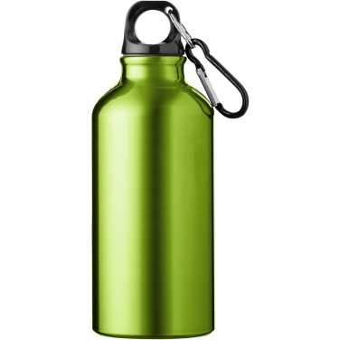 Logotrade promotional item image of: Oregon 400 ml aluminium water bottle with carabiner