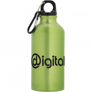 Logotrade promotional products photo of: Oregon 400 ml aluminium water bottle with carabiner