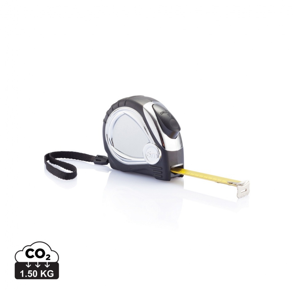 Logotrade promotional item image of: Chrome plated auto stop tape measure