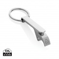 RCS recycled zinc alloy bottle opener keychain, silver