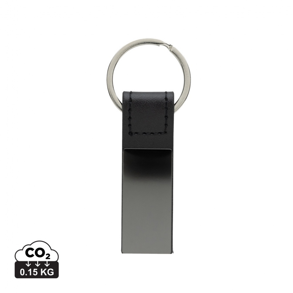 Logotrade corporate gift image of: Luxury PU keychain RCS recycled zinc alloy