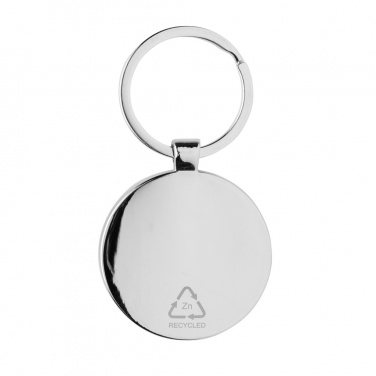 Logo trade advertising product photo of: RCS recycled zinc alloy round keychain with bamboo