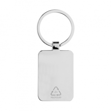 Logo trade promotional products image of: RCS recycled zinc alloy rectangle keychain with bamboo